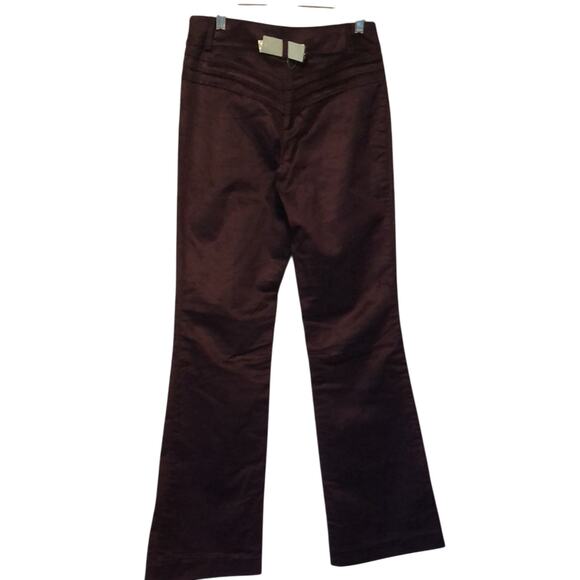 Cache Purple Velvet Thin Corduroy Rhinestone Button Pant New Stretch NWT $118 - Picture 6 of 11